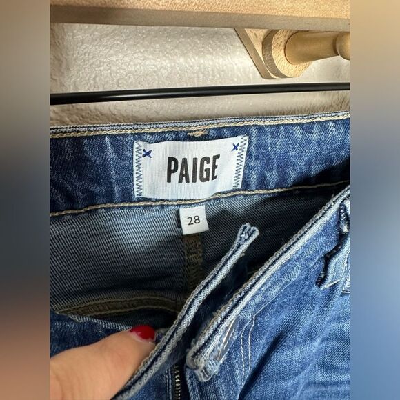 EUC PAIGE Sarah High Rise Slim Jeans - Briony Destructed - Picture 9 of 13